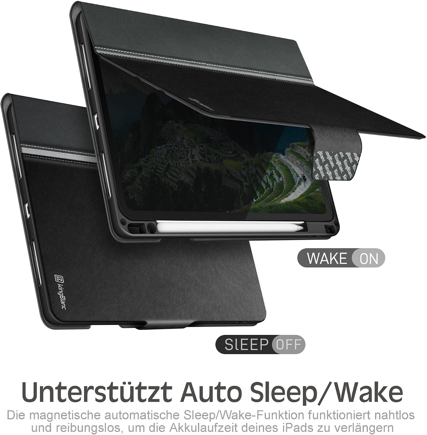 iPad Air 5./4. Gen Hülle - Smart Folio mit Stiftehalter - Schwarz - 57% Rabatt