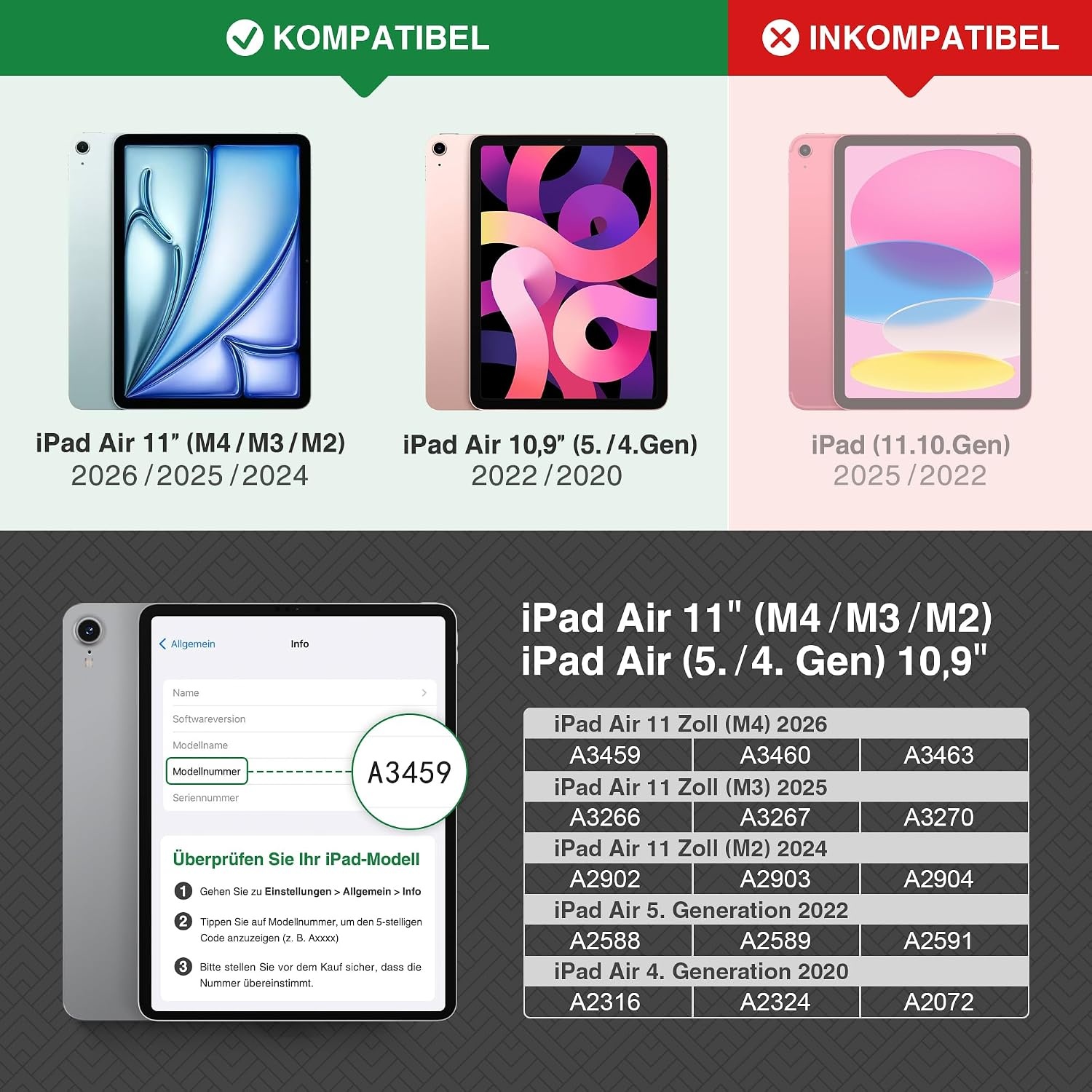 iPad Air Schutzhülle 11" & 10,9" - Vintage Design - 57% Rabatt