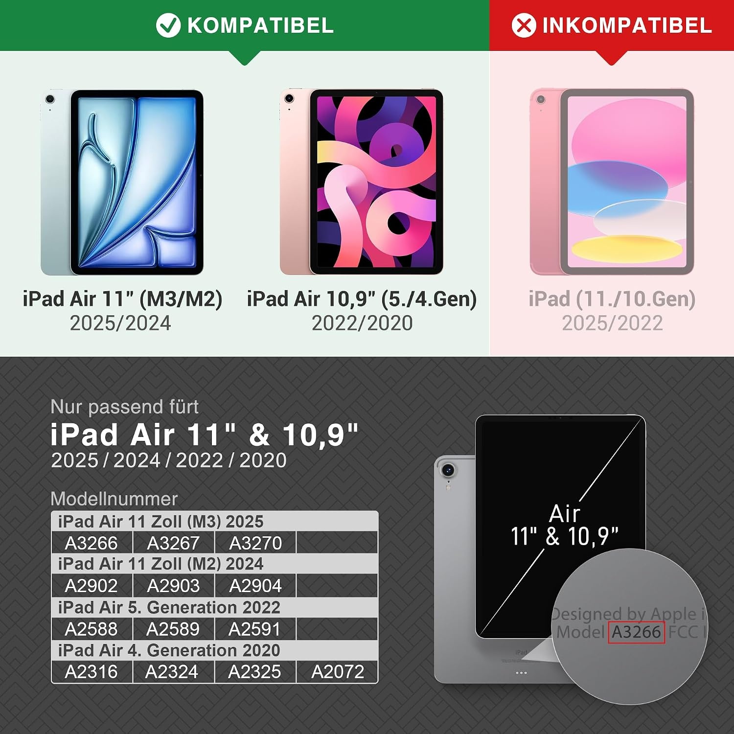 Schutzhülle für iPad Air 11" (2024) & 10,9" (2022/2020) Blau - 55% Rabatt