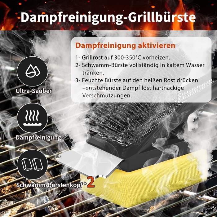 Grillreinigungsbürste mit Schaber 45 cm - 55% Rabatt