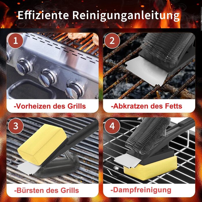 Grillreinigungsbürste mit Schaber 45 cm - 55% Rabatt