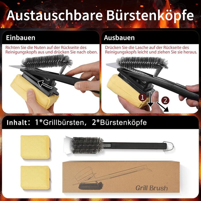 Grillreinigungsbürste mit Schaber 45 cm - 55% Rabatt