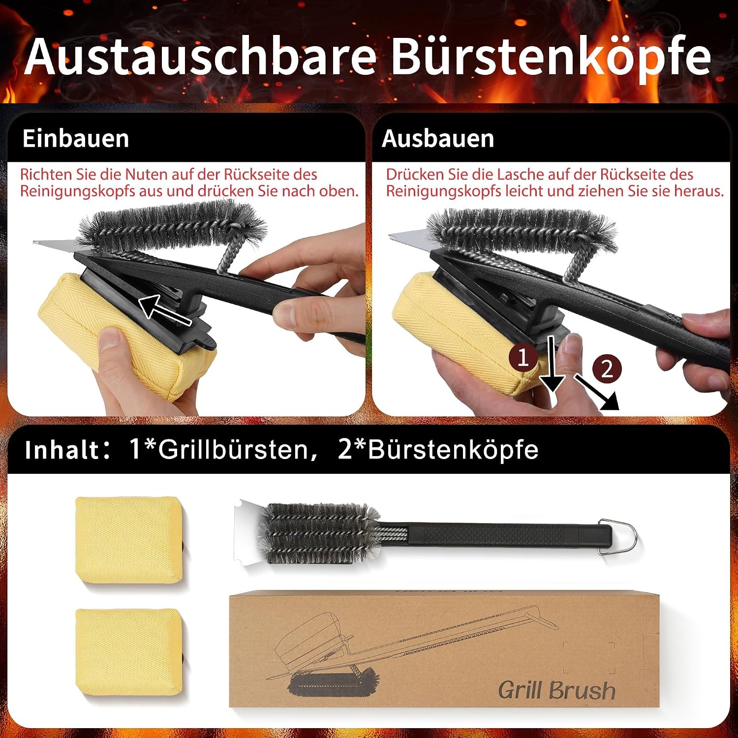 Grillreinigungsbürste mit Schaber 45 cm - 55% Rabatt