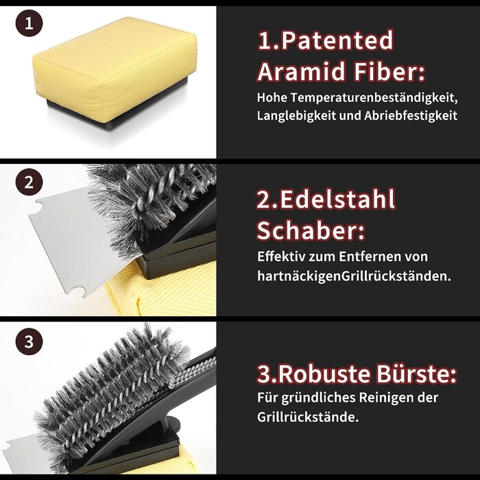 Grillreinigungsbürste mit Schaber 45 cm - 55% Rabatt