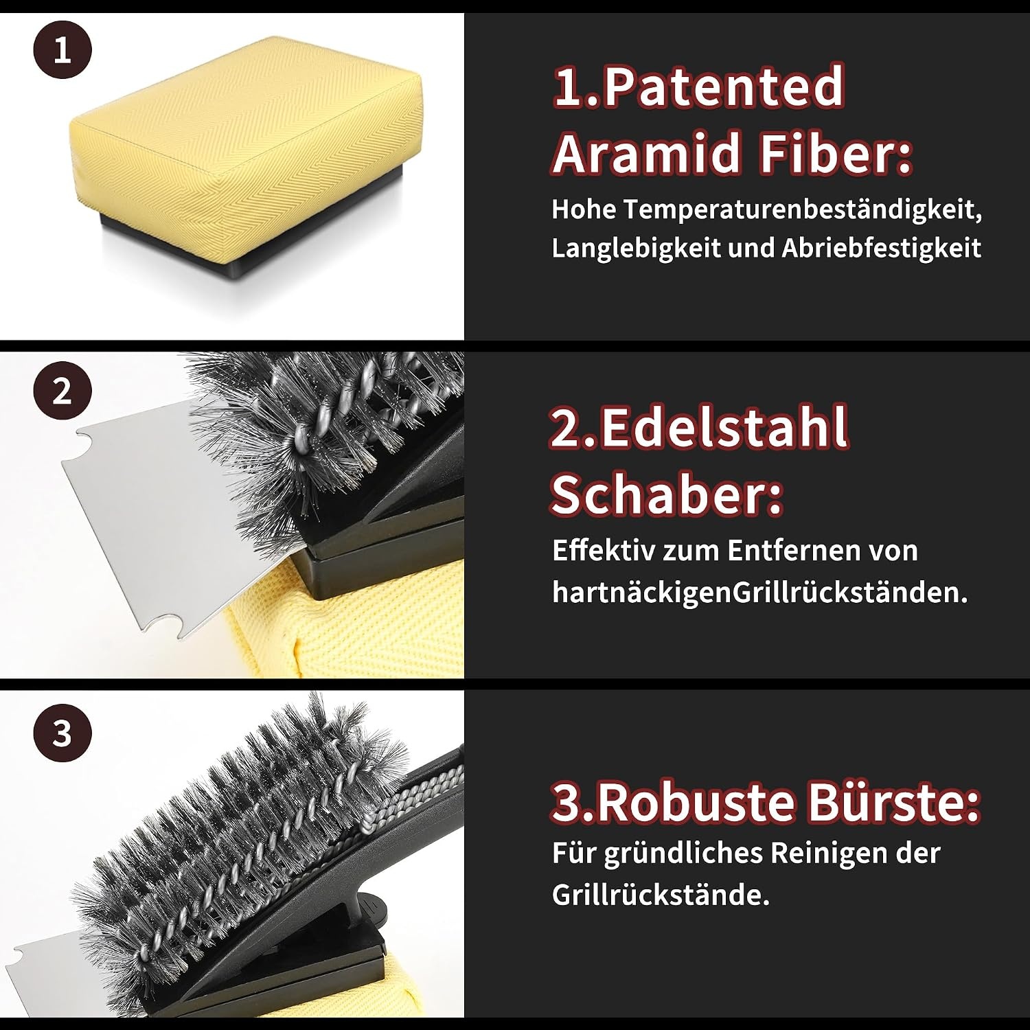 Grillreinigungsbürste mit Schaber 45 cm - 55% Rabatt