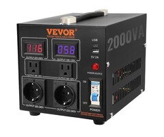 Vevor Bidirektionaler 2000W Spannungswandler 110V/220V - Jetzt bis zu 73% günstiger