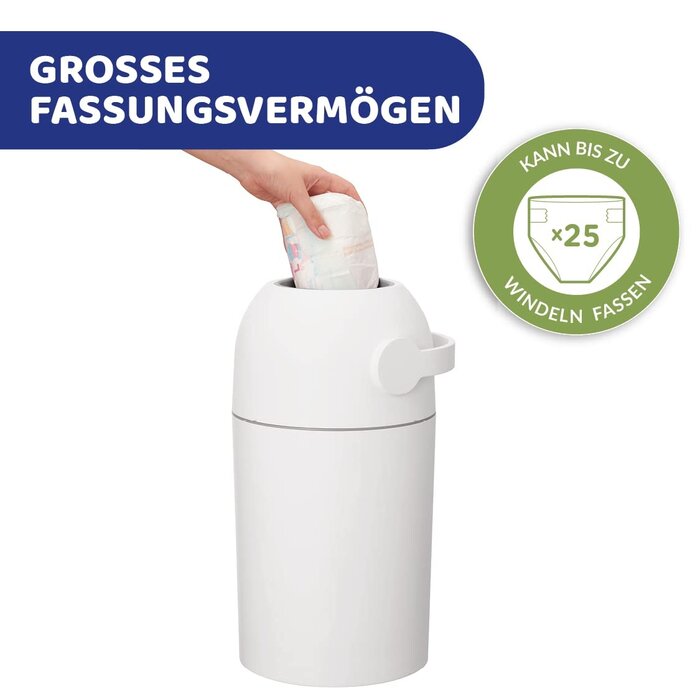 Chicco Geruchsdichter Windeleimer - Weiß, kompakt - 59% Rabatt