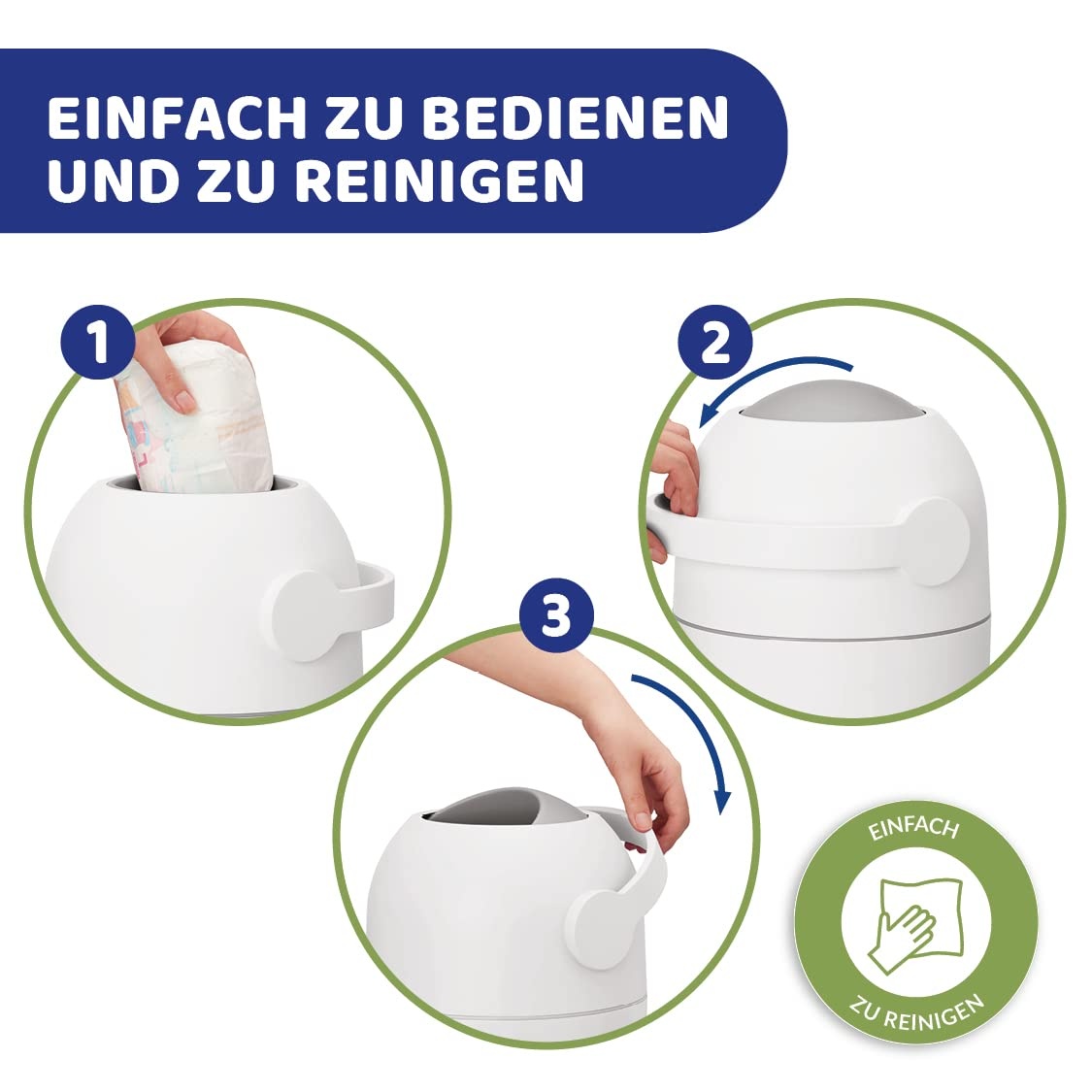 Chicco Geruchsdichter Windeleimer - Weiß, kompakt - 59% Rabatt