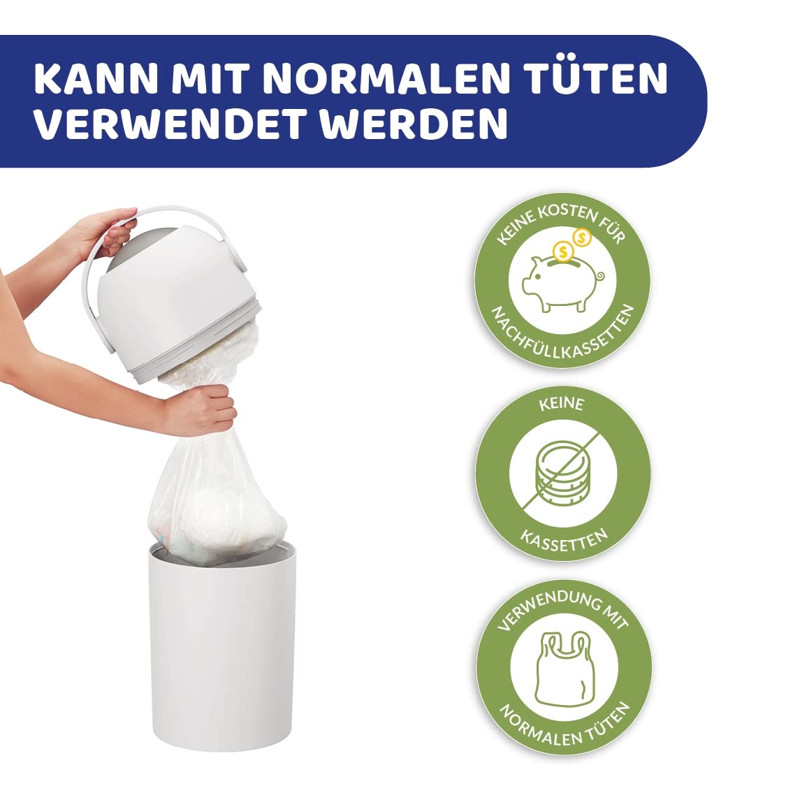 Chicco Geruchsdichter Windeleimer - Weiß, kompakt - 59% Rabatt