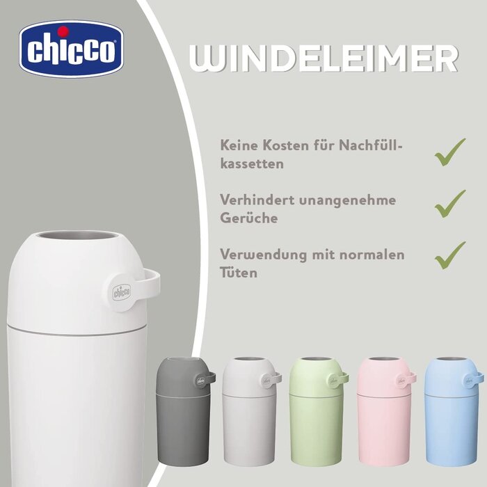 Chicco Geruchsdichter Windeleimer - Weiß, kompakt - 59% Rabatt