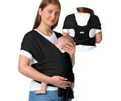 Ergonomische Babytrage - für Neugeborene bis 15 kg - Dunkelgrau - bis zu 34% sparen