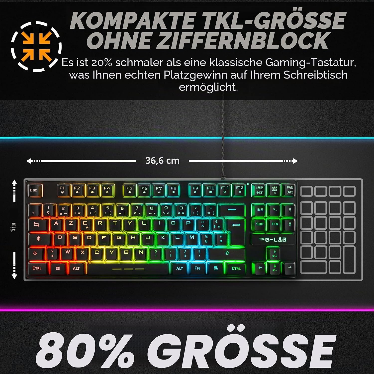 Mechanische Gaming-Tastatur TKL AZERTY Französisch - 54% Rabatt