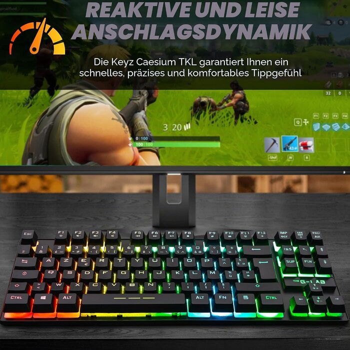 Mechanische Gaming-Tastatur TKL AZERTY Französisch - 54% Rabatt