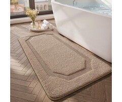 Luxuriöse Badematte 61x92 cm Beige - Rutschfest & Saugfähig - bis zu 66% sparen
