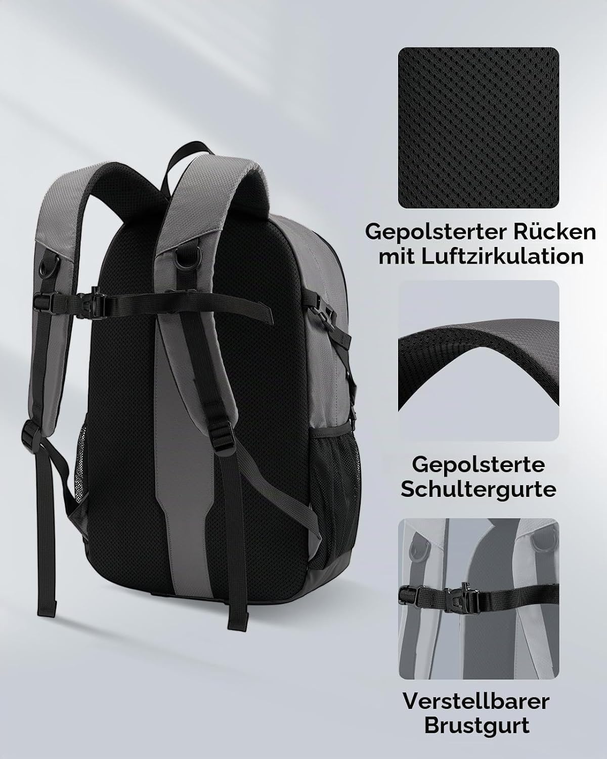 Trekkingrucksack 25L für 16-Zoll Laptops - Grau - 72% Rabatt