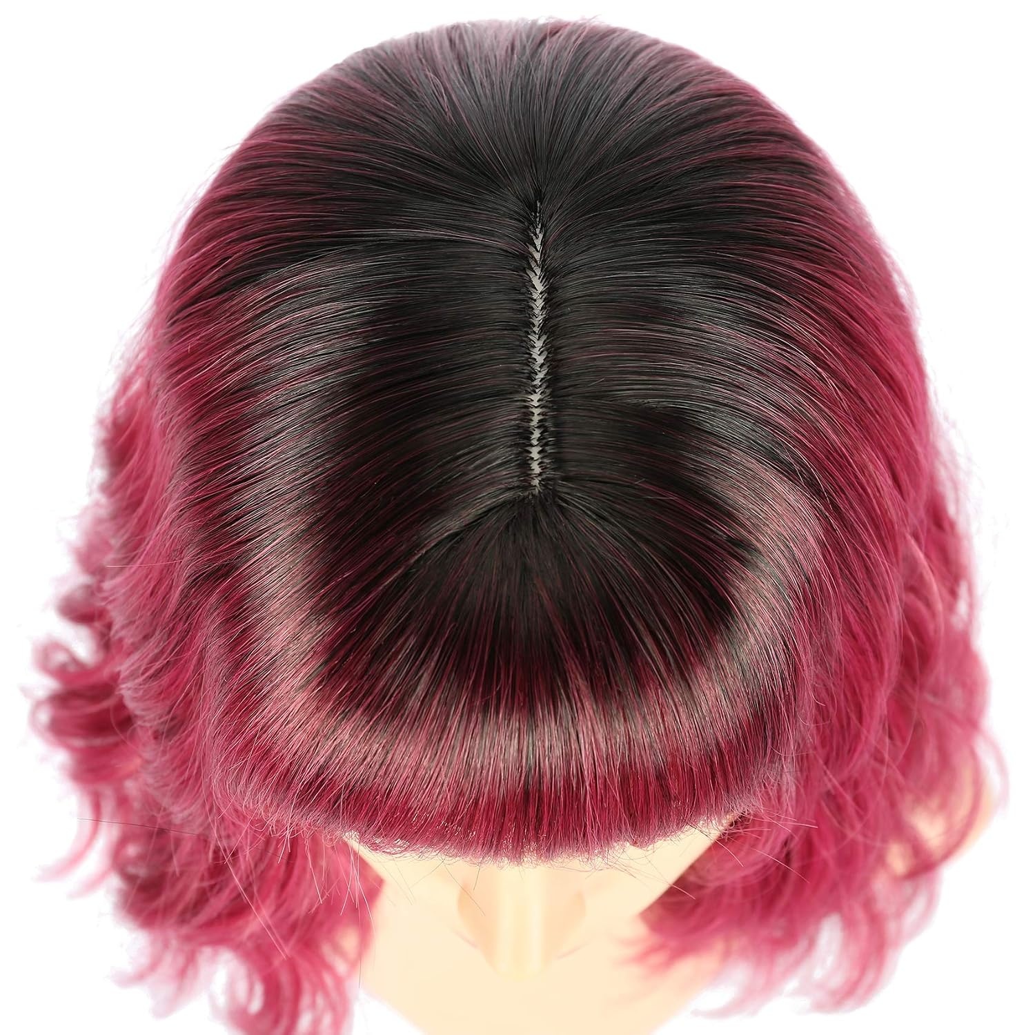 Bob-Perücke Ombré Schwarz-Dunkelrot 30 cm - 66% Rabatt