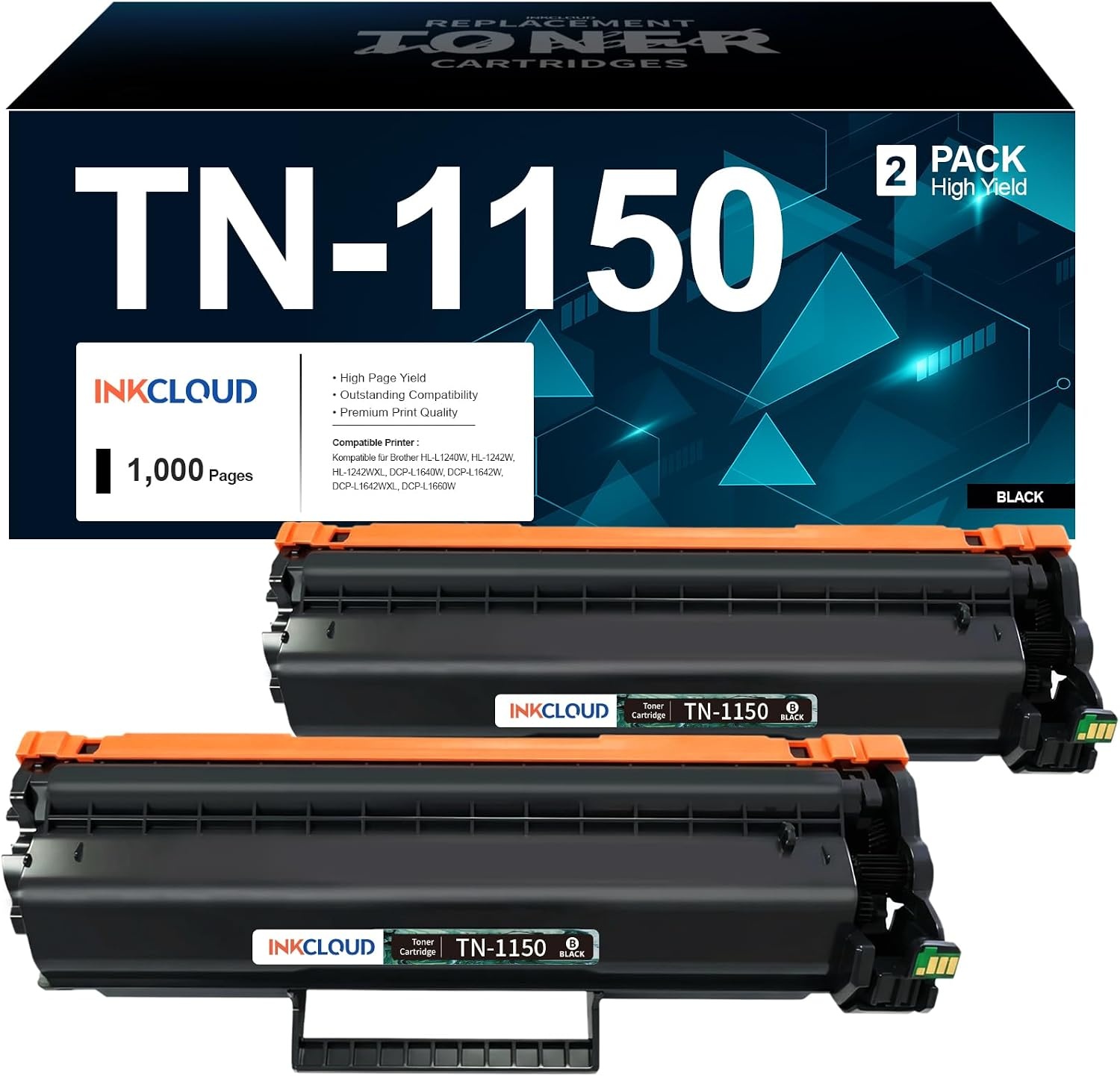 Toner für Brother TN1150 Kompatibel Schwarz - 69% Rabatt
