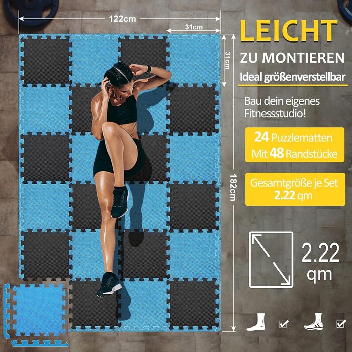 Puzzlematten Set 24-tlg. für Fitness & Sport - bis zu 58% sparen