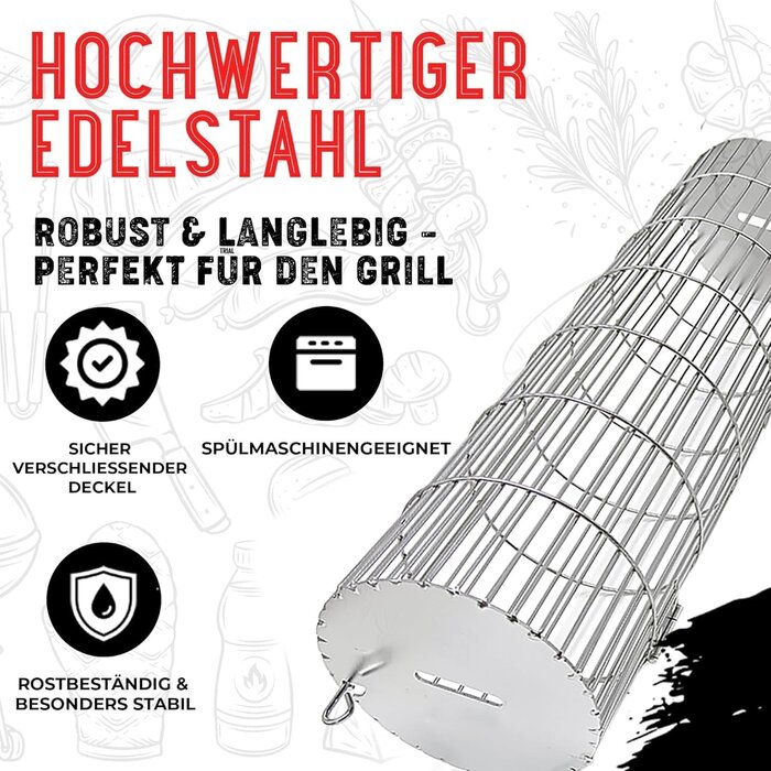 Rollender Grillkorb 2er-Set Edelstahl - Jetzt bis zu 57 % sparen!