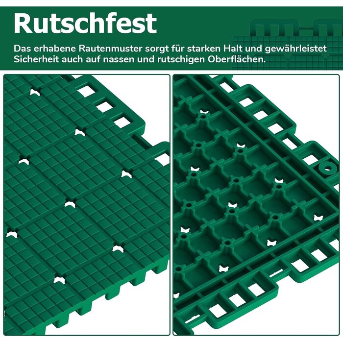 Modulare Sportbodenfliesen, 24 Stk. - Wetterfest & Rutschfest - bis zu 63% sparen