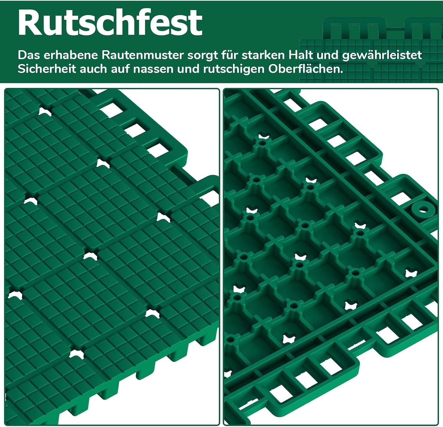 Modulare Sportbodenfliesen, 24 Stk. - Wetterfest & Rutschfest - bis zu 63% sparen