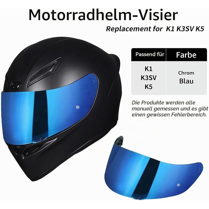 Motorradhelm Visier Chrom Blau für K1, K3SV & K5 - bis zu 61% Rabatt