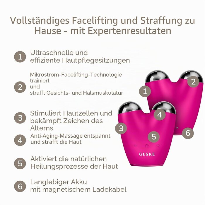 6-in-1 Mikrostrom Gesichtsstraffer - Anti-Aging Hautpflegegerät bis zu 62% Rabatt
