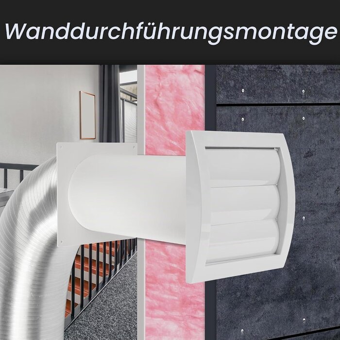 Wanddurchführung 100mm mit Insektenschutz - Abluft-Set bis zu 60% günstiger