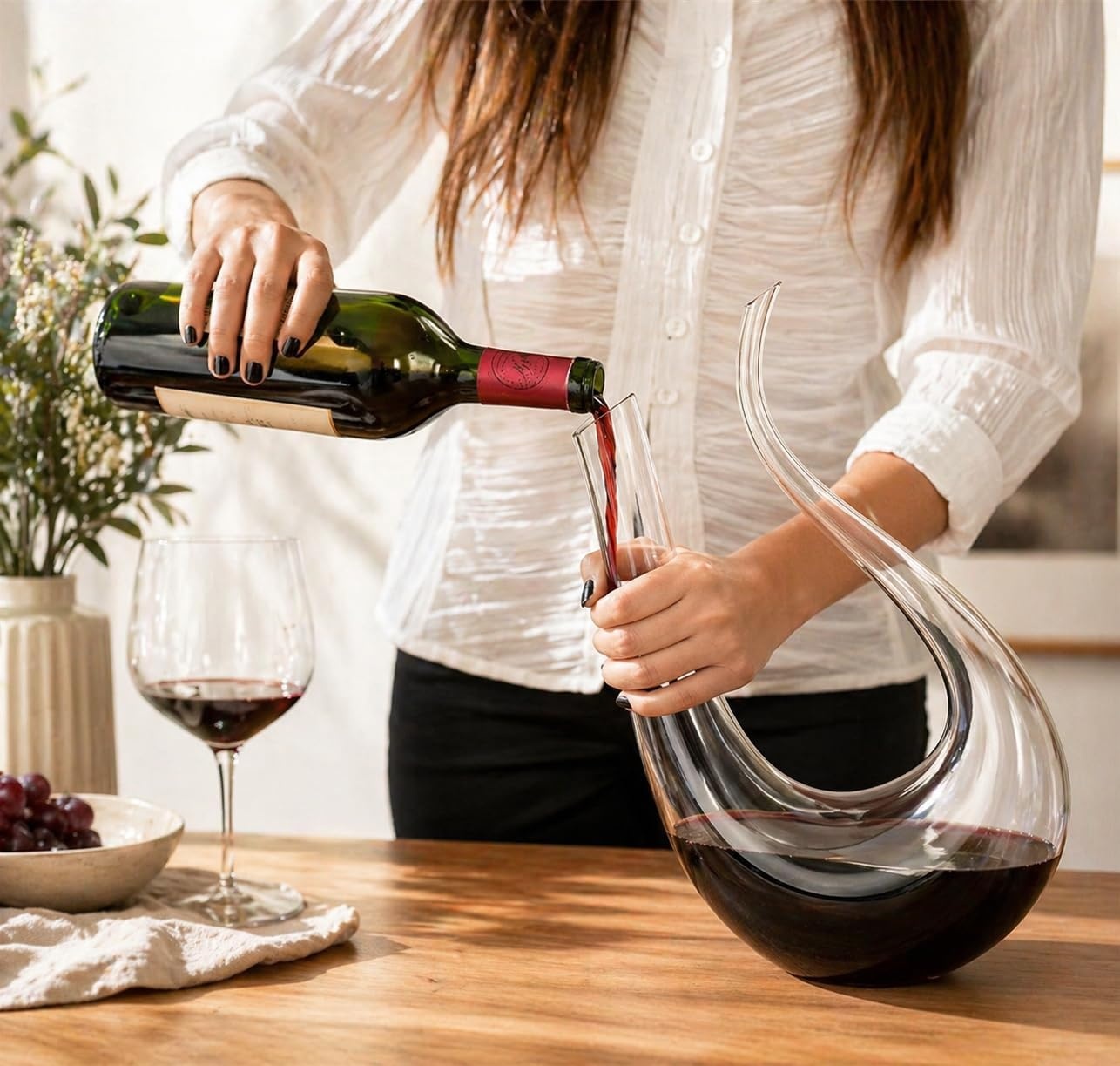 Exklusive Weinkaraffe U-Form 1,5L - Handgeblasen, bis zu 60% Rabatt