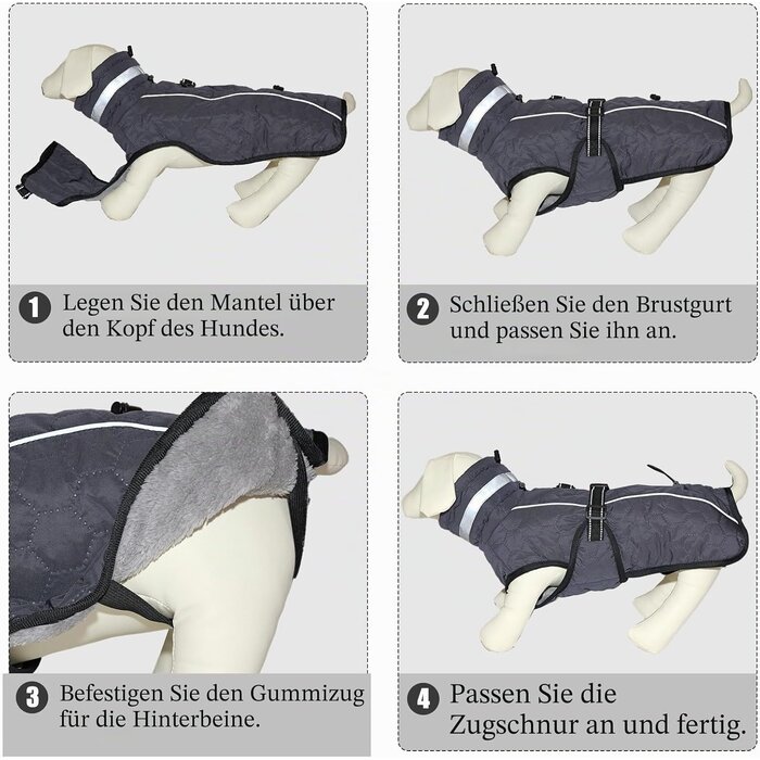 Hundewintermantel mit Geschirr - Wasserdicht & Reflektierend - bis zu 58% Rabatt