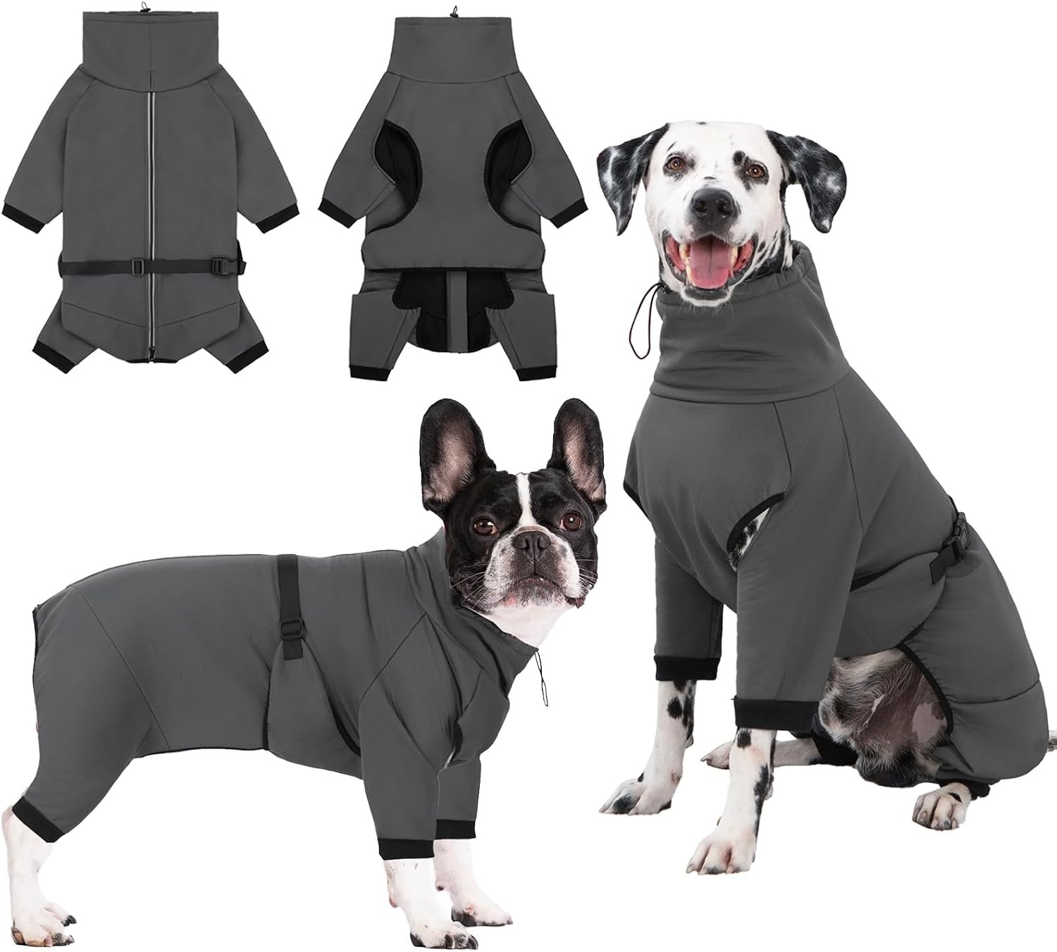 Wasserdichter Hundemantel mit Fleecefutter - Grau XL - bis zu 59% Rabatt