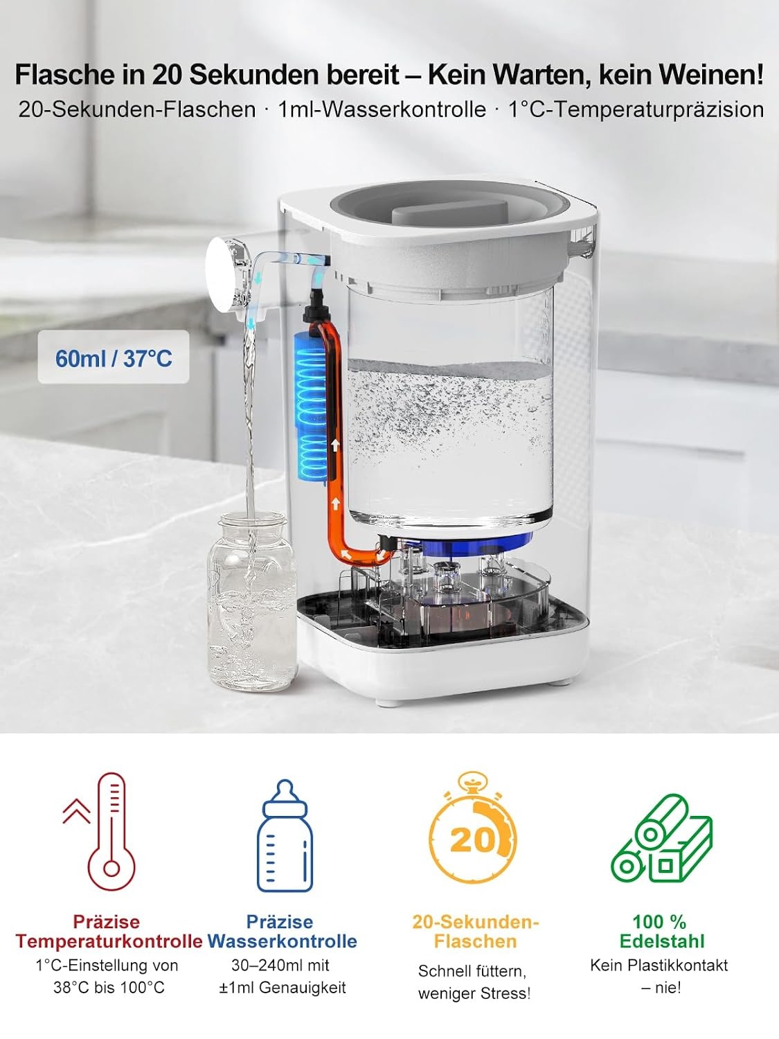 Automatischer Flaschenzubereiter 1,5L | Nur jetzt bis zu 63% günstiger