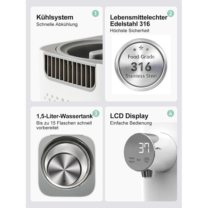 Automatischer Flaschenzubereiter 1,5L | Nur jetzt bis zu 63% günstiger