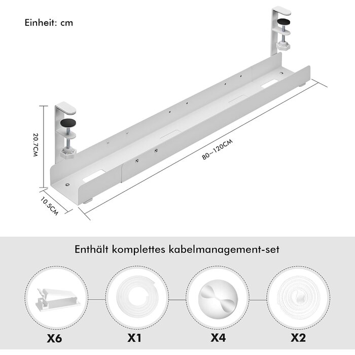 Ausziehbarer Kabelkanal, 80-120 cm - Klemmbefestigung - Bis zu 58% Rabatt