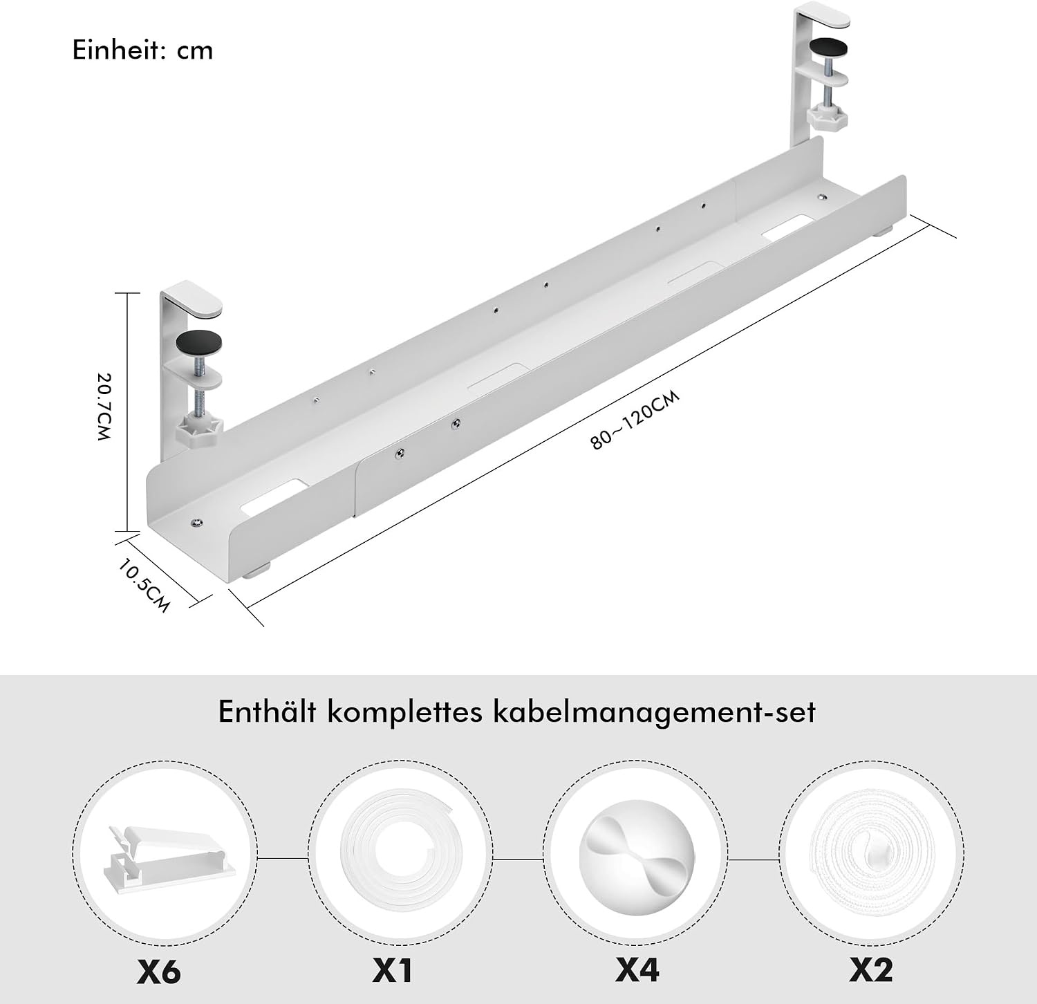 Ausziehbarer Kabelkanal, 80-120 cm - Klemmbefestigung - Bis zu 58% Rabatt