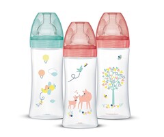 Anti-Kolik Babyflaschen-Set 330 ml ab 6 Monaten, Pastellrosa - bis zu 57% Rabatt