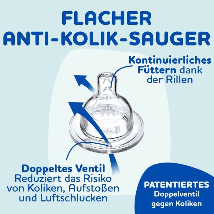 Anti-Kolik Babyflaschen-Set 330 ml ab 6 Monaten, Pastellrosa - bis zu 57% Rabatt