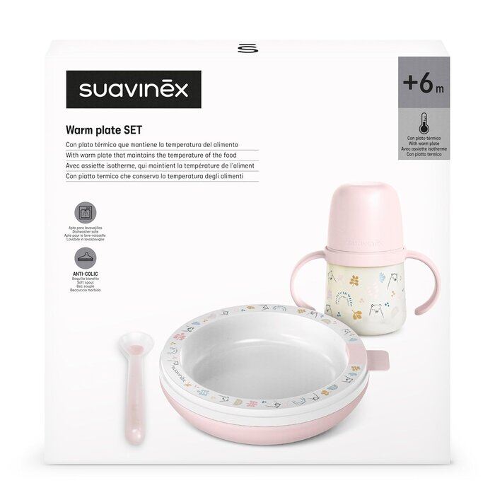 Kinderservice-Set mit Thermo-Teller & Lernbecher - Rosa - Bis zu 58% sparen