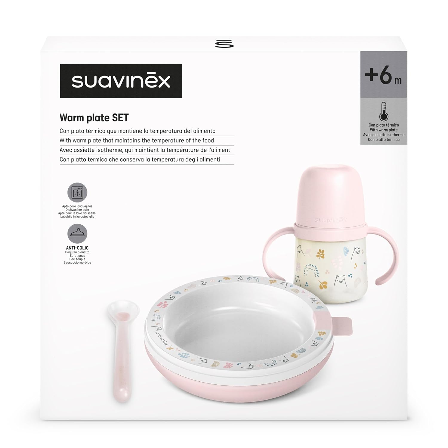 Kinderservice-Set mit Thermo-Teller & Lernbecher - Rosa - Bis zu 58% sparen
