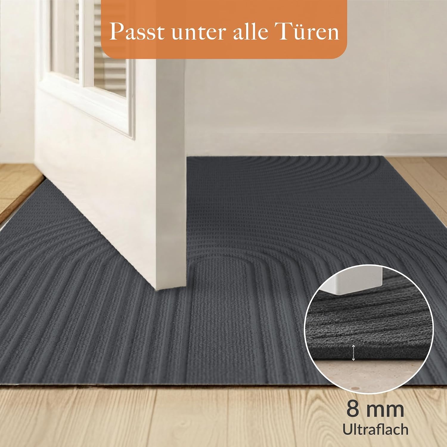 Fußmatte 70x120 cm Anthrazit - Rutschfest & Waschbar - bis zu 56% Rabatt