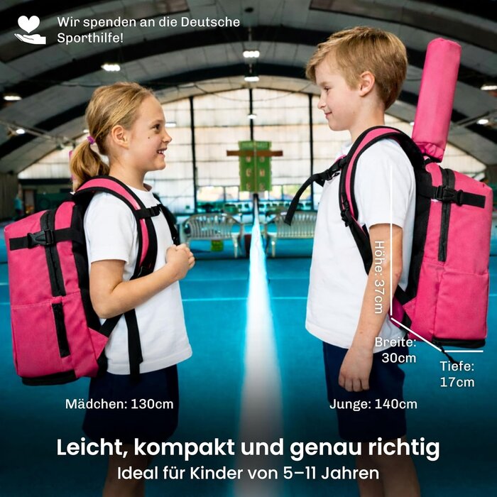 Tennisrucksack für Kinder 19L Pink - Mit Schuhfach - Bis zu 59% Rabatt
