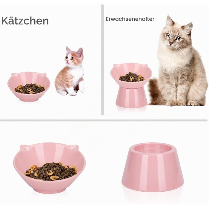 Ergonomischer Katzennapf, 15° neigbar, Rosa - bis zu 54% Rabatt