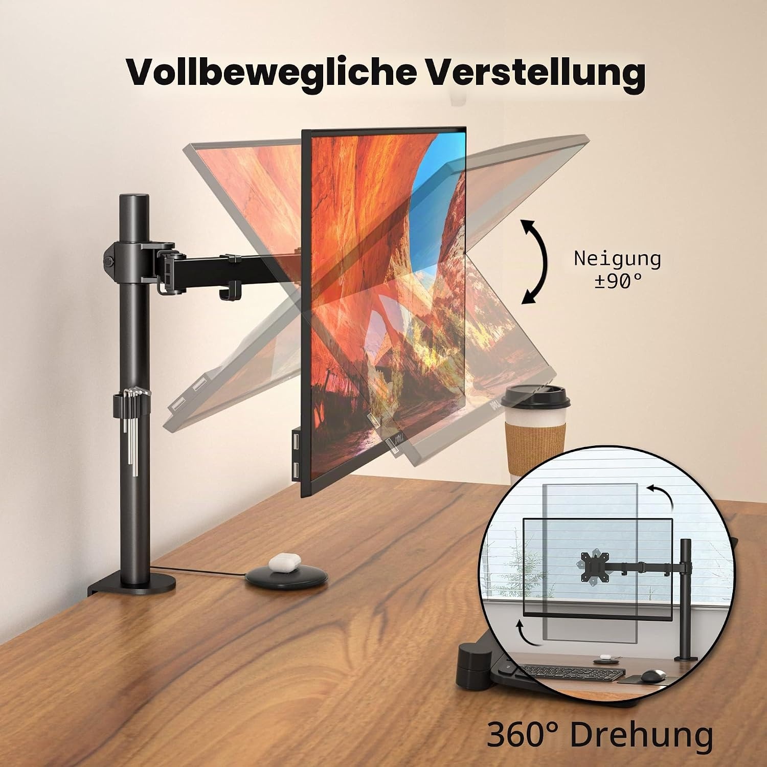 Ergonomischer Monitorarm 13-32 Zoll bis 10kg - Jetzt bis zu 61% reduziert