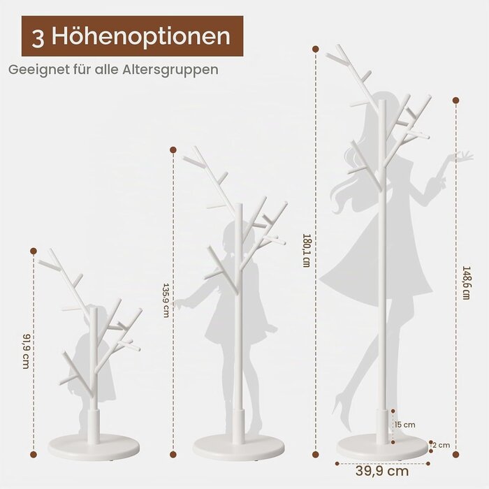 Garderobenständer aus Holz, 12 Haken, 180 cm - bis zu 64% Rabatt