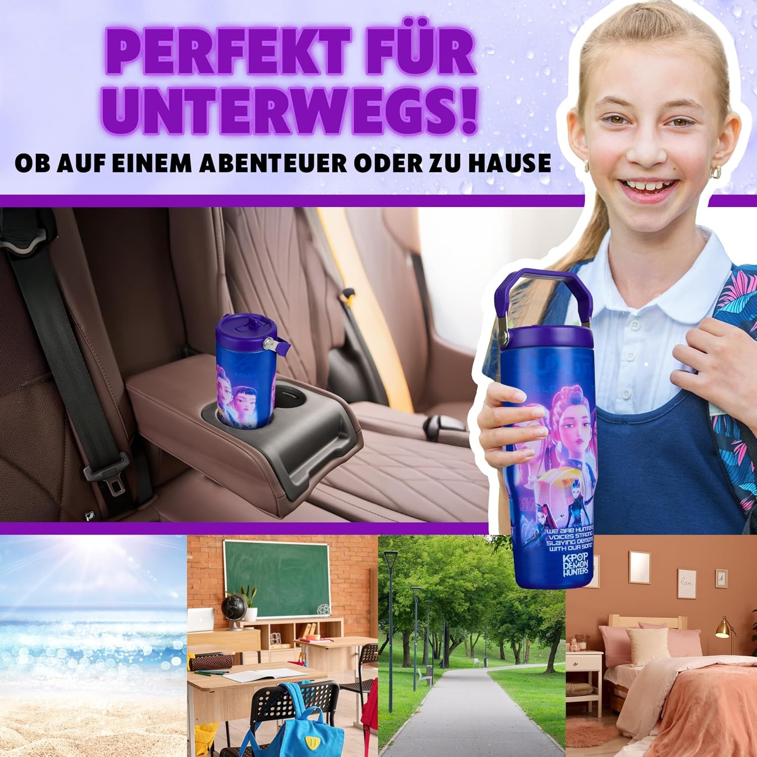Isolierter Edelstahl Trinkbecher 850ml - Demon Hunters Design - bis zu 59% Rabatt