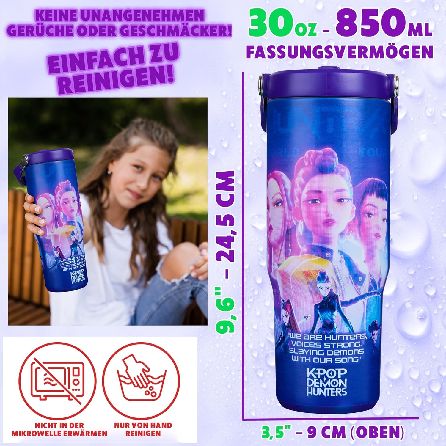 Isolierter Edelstahl Trinkbecher 850ml - Demon Hunters Design - bis zu 59% Rabatt