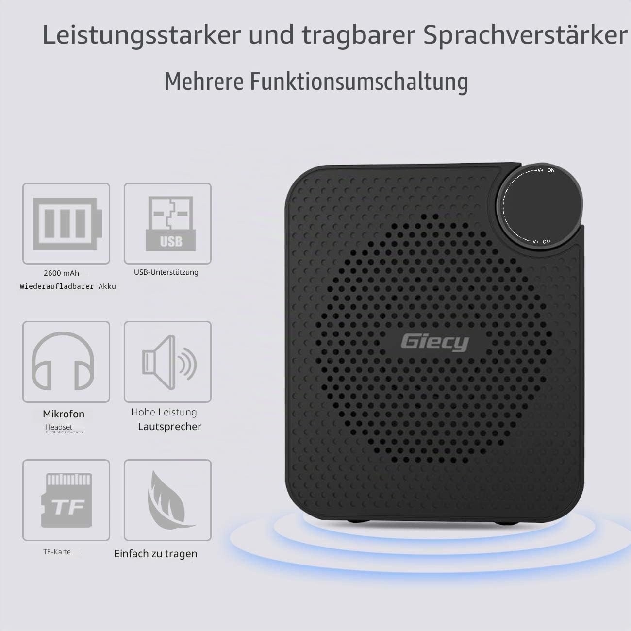 Tragbarer Stimmverstärker 15W - für Lehrer & Guides - bis zu 58% Rabatt!