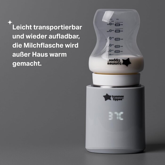 Tommee Tippee Mobiler Flaschenwärmer USB-aufladbar - Grau - bis zu 63% Rabatt