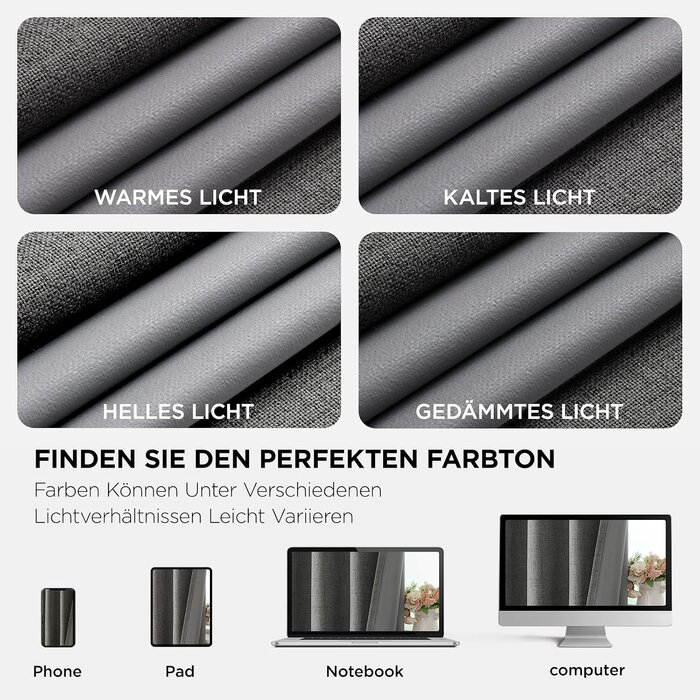 2er-Set Verdunkelungsvorhänge Leinenoptik Grau - Bis zu 59% Rabatt