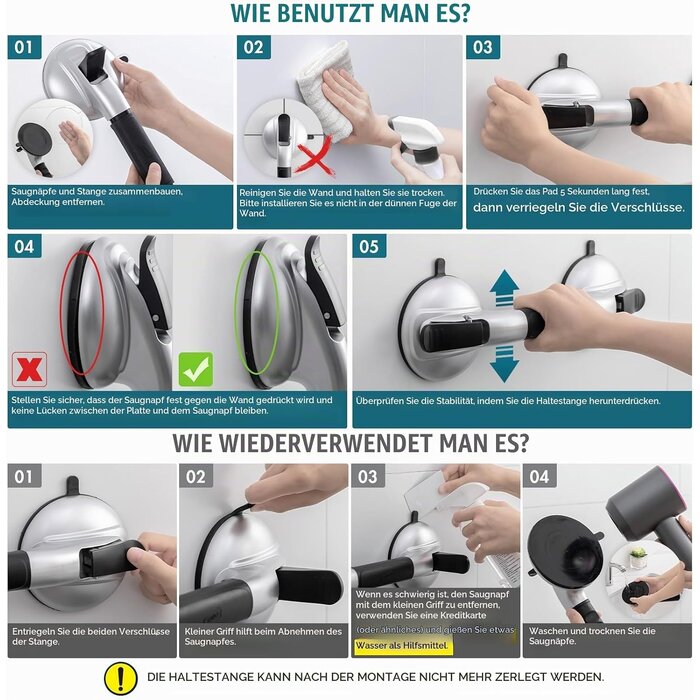 Sicherheits-Haltegriff, 38 cm, Schwarz - bis zu 59% Rabatt